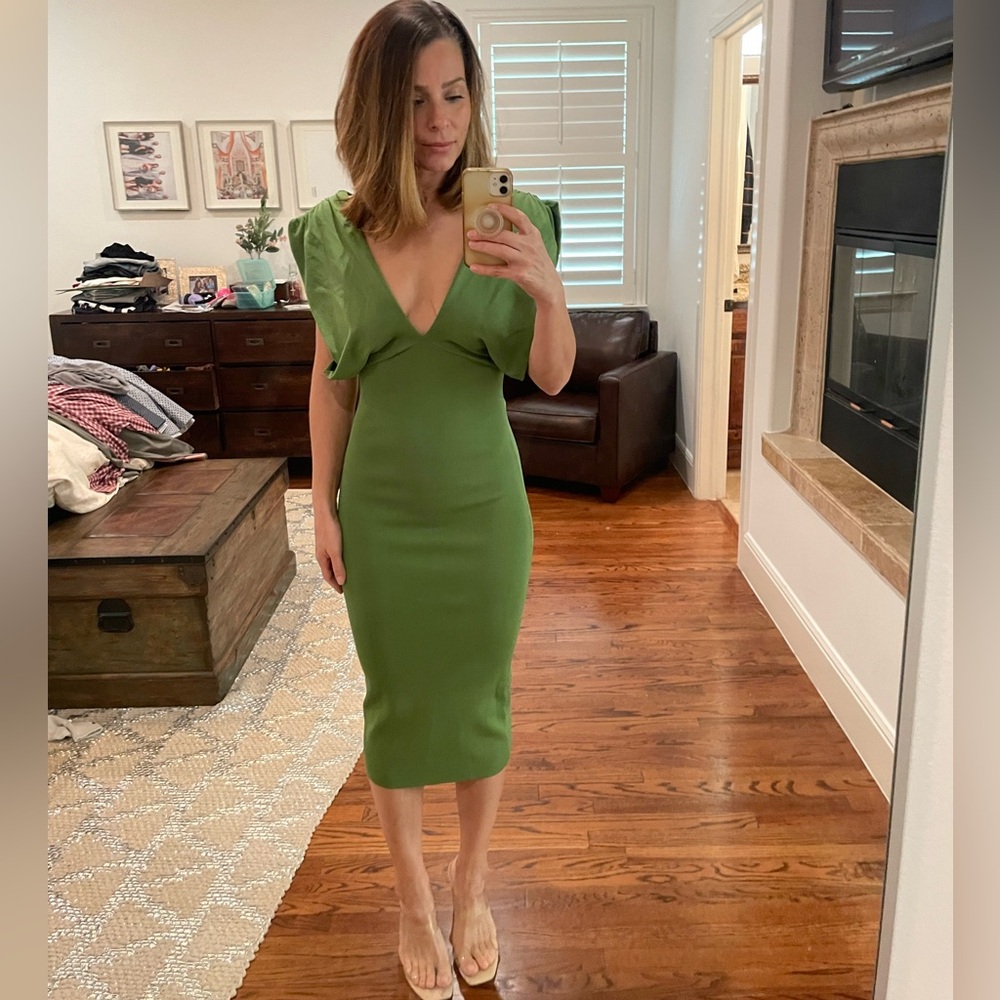 Zara green midi dress